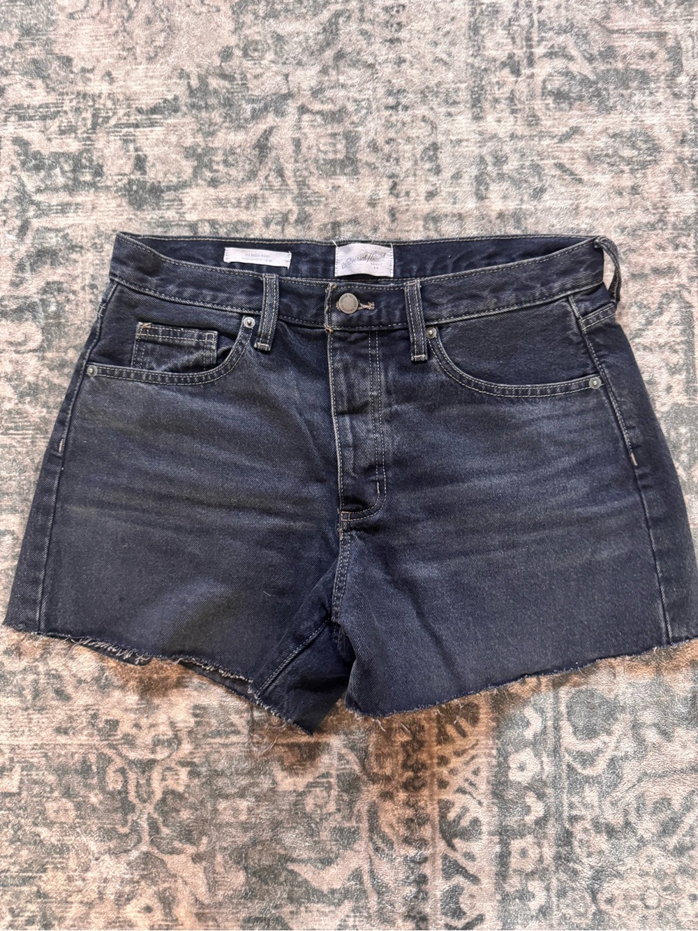 Universal Thread Black Wash Denim Shorts with Label Detail